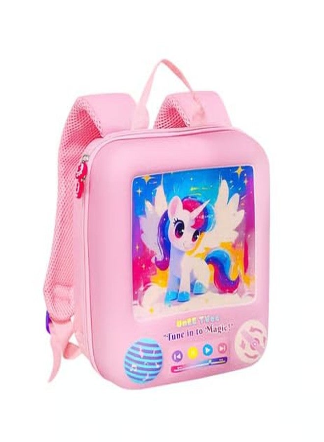 SID MAGIC Cartoon Kids Backpack - TV Design School Bag for Boys & Girls | 3D Animal & Space Themes | Lightweight & Durable (Unicorn, Panda, Capybara, Astronaut) (Magic Unicorn) - Image 1